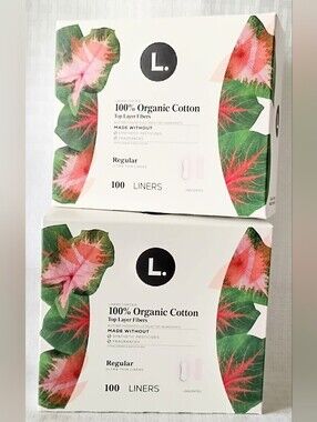 Ultra Thin Liners for Women Unscented Organic Cotton Top Layer 2 boxes 200ct